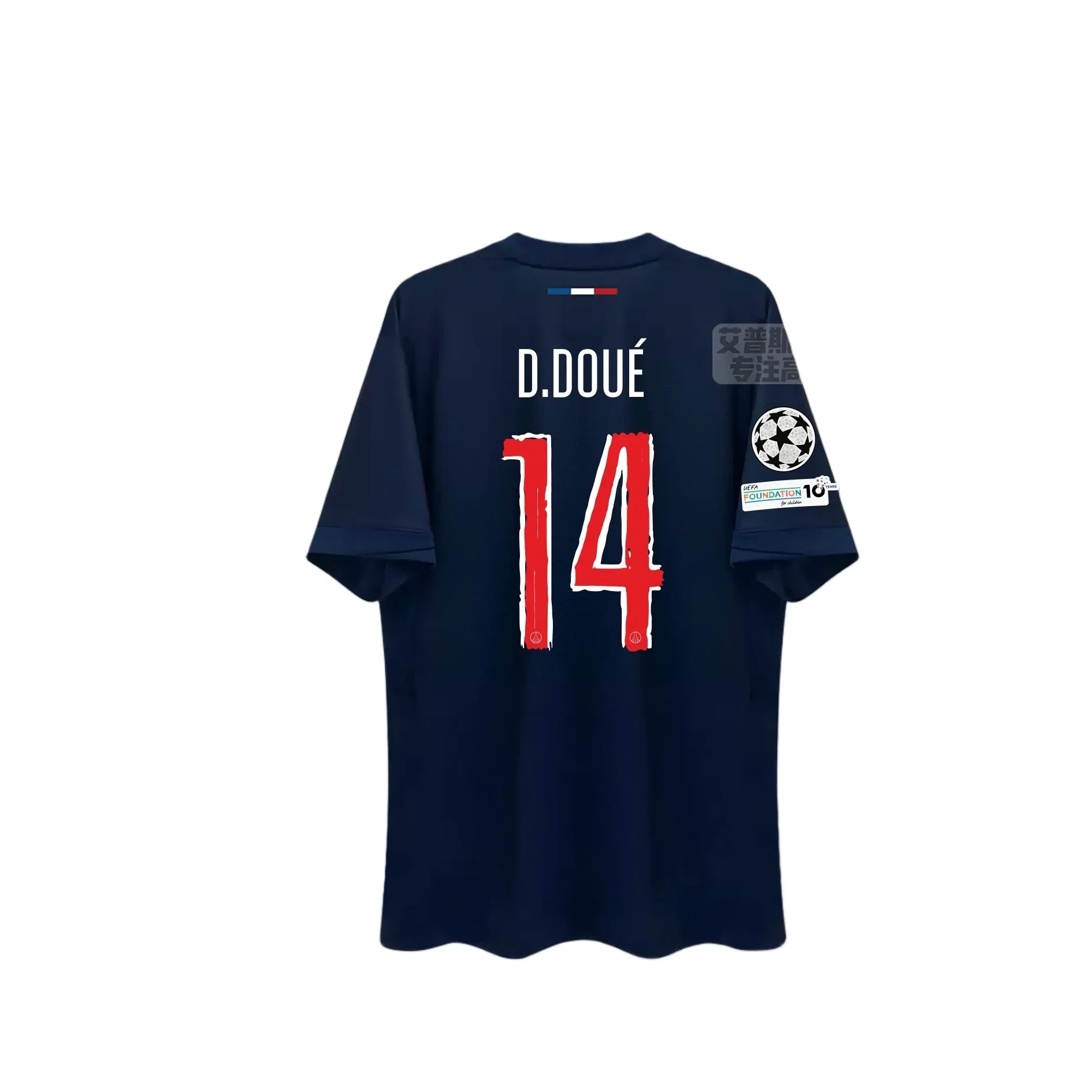 Grand Paris PSG Champion versión Tops manga corta Jersey local Dembélé & Doué 3ds transpirable cómodo entrenamiento deportivo al aire libre