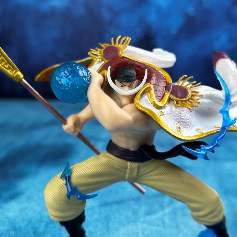 Bandai One Piece 11cm LX blanco barbudo One Piece batalla Pose estatua escena modelo Anime personaje caja conjunto hecho a mano