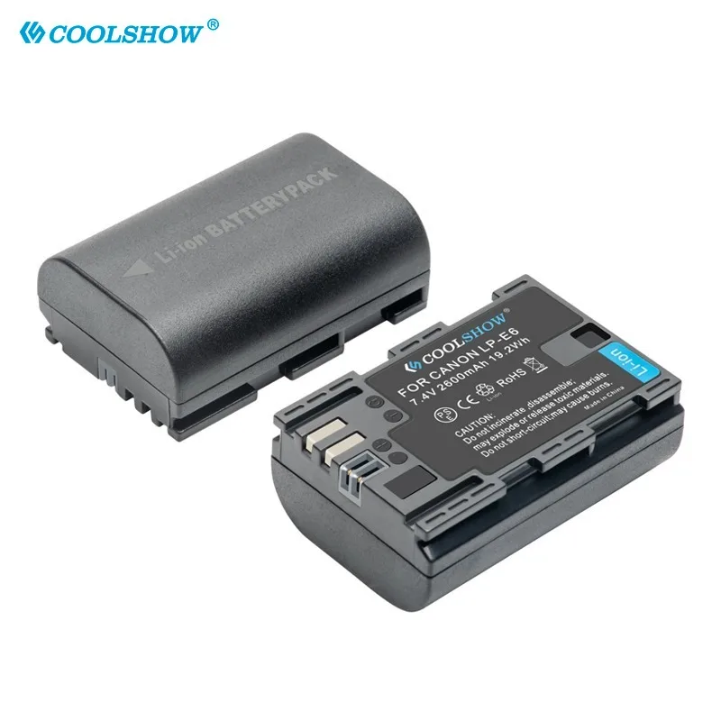 LP-E6 LPE6 Battery 2600mah For EOS MarkII III IV EF-S 18-200IS Kit 5D mark III 6D 7D 80D 70D 60D 5D LP E6 Batteries