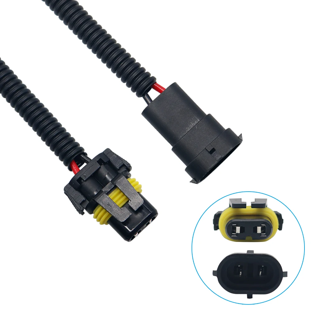 NSXINQI 1piece H11 Male Connector to 9005 HB3 9006 HB4 Female Connectors Conversion Adaptor Wiring Harness Headlight Fog Light