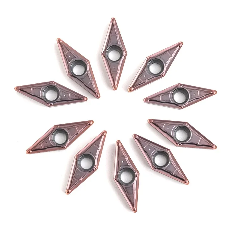 10pcs VBMT110304 VBMT110308 VBMT160404 VBMT160408 MV LF6018 LF6118 DESKAR 카바이드 인서트 CNC 선반 금속 커터 선삭 공구