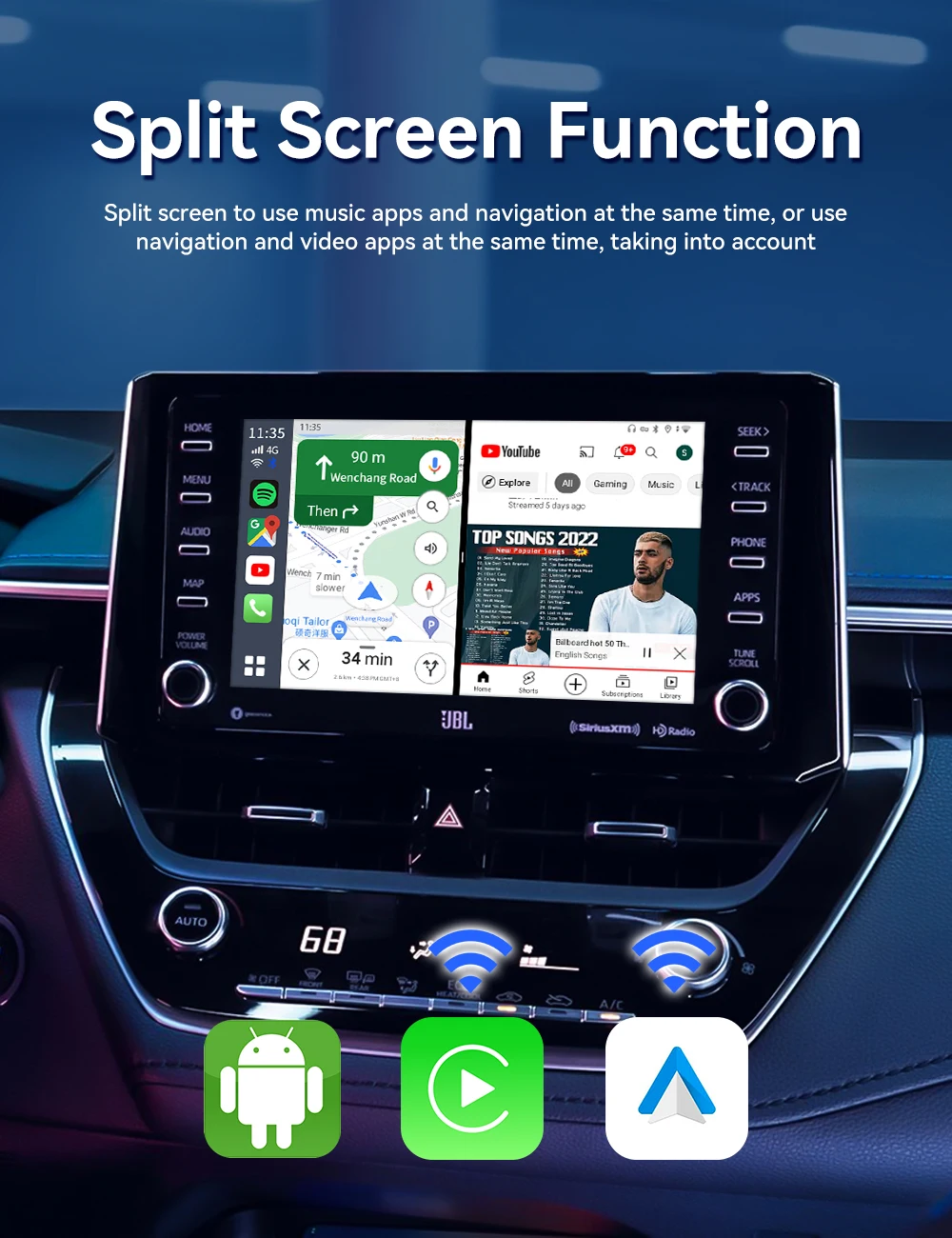 Binize Android 13.0 CarPlay Ai Box لـ OEM سلكي CarPlay Wireless Android Auto & CarPlay 4G LTE QCM6125 8G+128G #3
