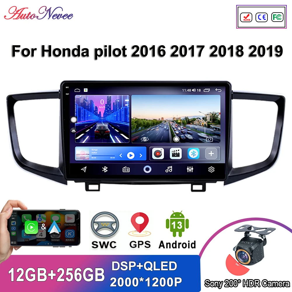 

Android Car DVD For Honda pilot 2016 2017 2018 2019 Auto Radio GPS Navigation Stereo Head Unit Multimedia Player No 2din DVD HDR