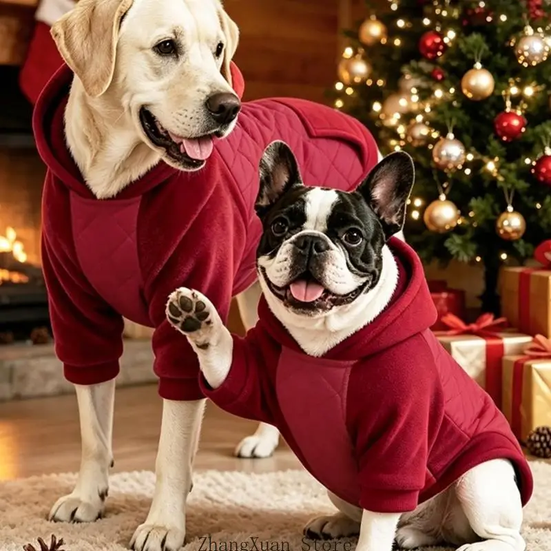 Zwei Kapuzenjacken für Hunde mit Vorderärmeln, Wintermantel für Spaziergänge bei kaltem Wetter, 3 x – Detail 3
