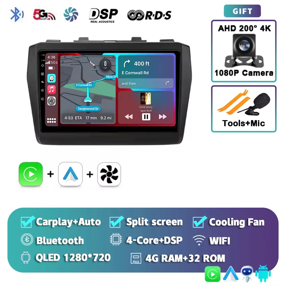 Android 16 autoradio voor Suzuki Swift 2017 2018 2019 2020 2021 draadloze Carplay Android Auto audio multimediaspeler 2 Din - afbeelding 2