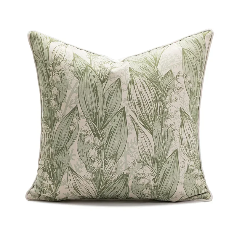 Nordic Cream White Green Pillow Covers Decorative Minimalist Texture Light Luxury Pillow Case Jacquard Living Room Pillowslip