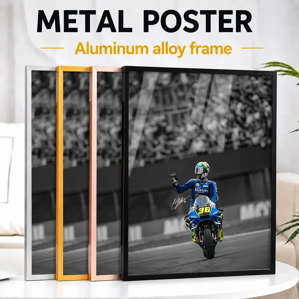 Joan Mir MotoGP Framed Metal Poster Personalized Photo Bold Rider Style Wall Art For Collector Room Thoughtful Enthusiast Gift