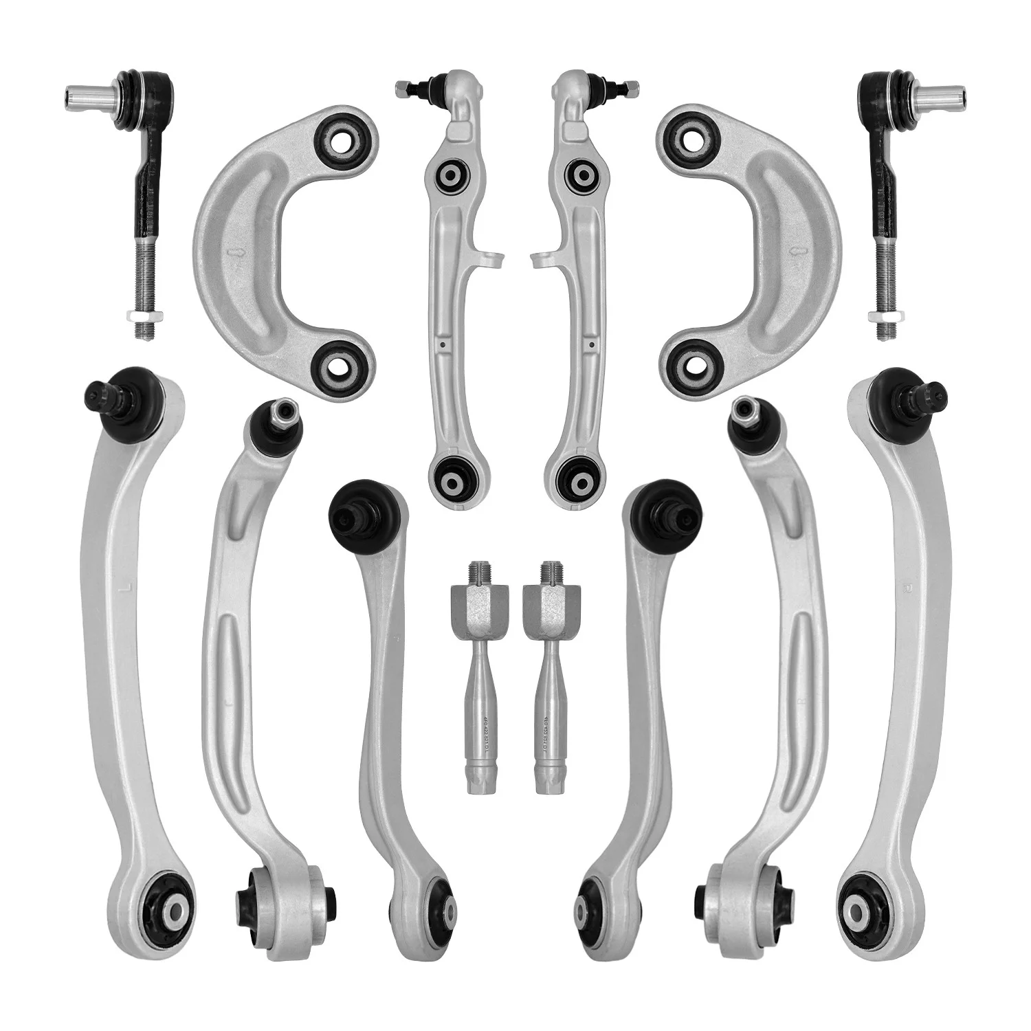 TOPICKSAP 14Pcs Front Lower Upper Control Arm W/Ball Joint Sway Bar Tie Rod for Bentley Continental 2004-2018