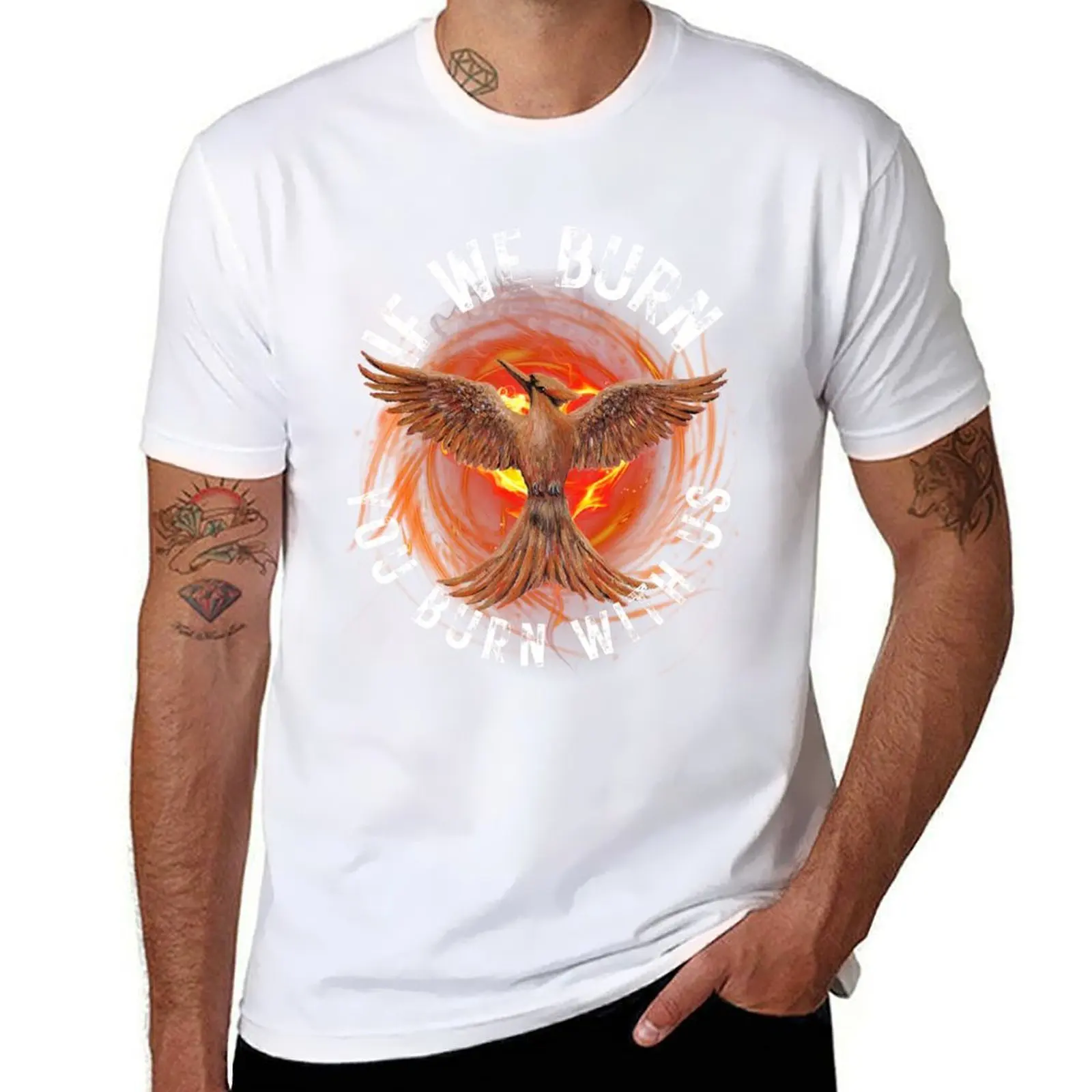 

Mockingjay - If We Burn You Burn With Us T-Shirt funny t shirts cotton t shirt custom print T-Shirt