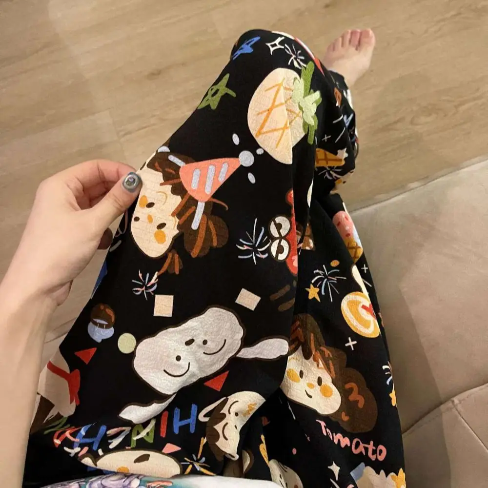 Oversized Women's Clothing Crayon Shin-Chan Loose Pants Cartoon Pajama Pants Couple Loungewear Women's Leisure Home Trousers