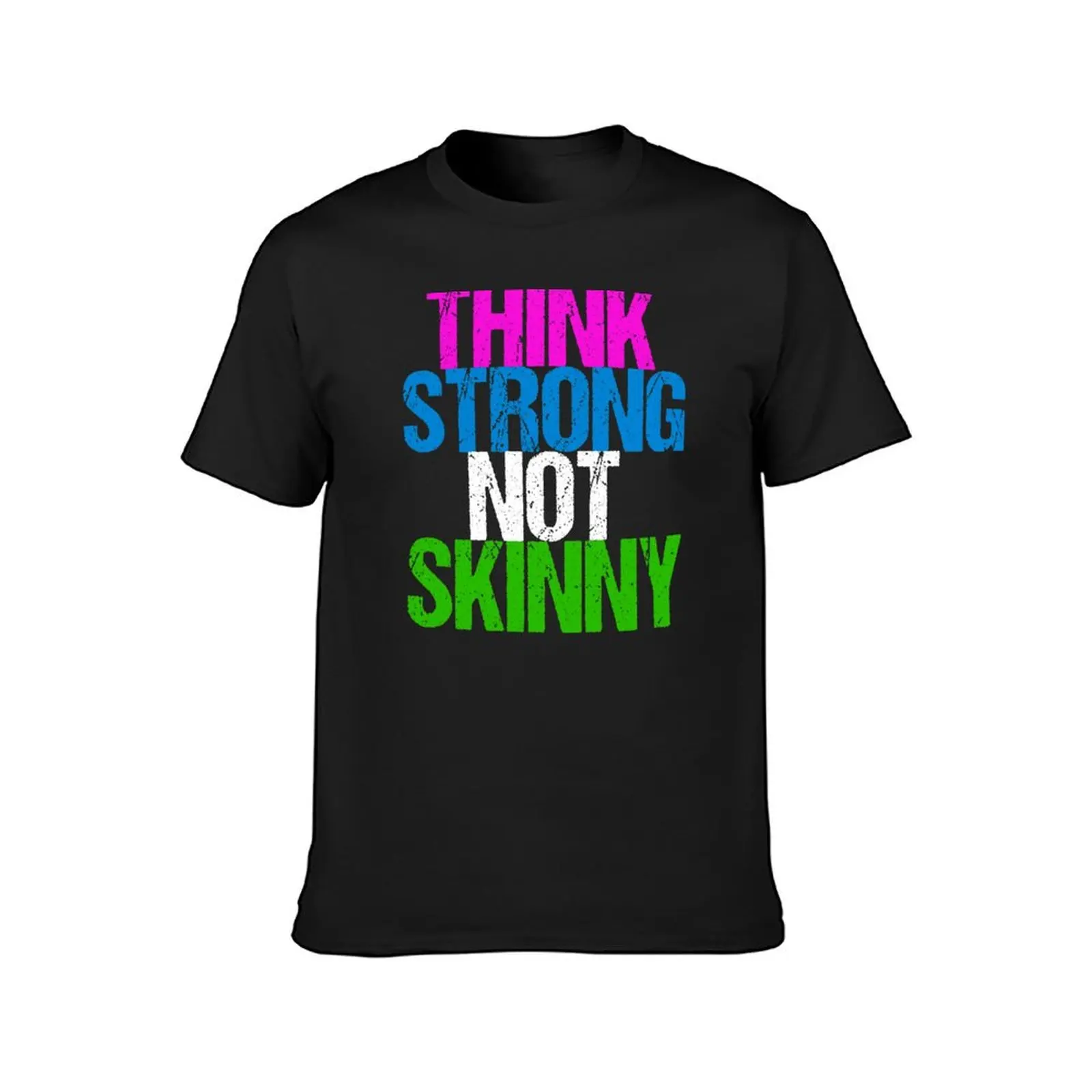 Think Strong Not Skinny T-Shirt plus size tops Short sleeve tee men workout shirt