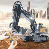 11CH 9CH Radio Control Excavator Dump Truck Bulldozer with Light Music RC Car Children Toys Remote Control Car Gift for Kids