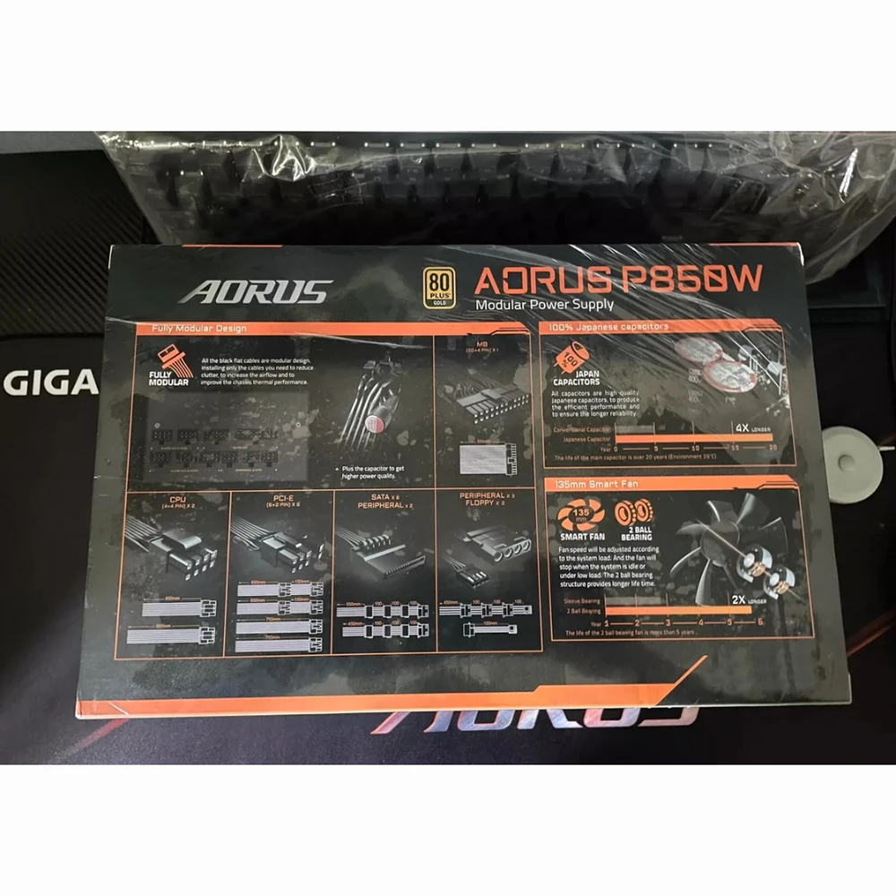 GP-AP850GM 850W For Gigabyte AORUS P850W AP850GM 80PLUS Gold ATX 12V Power Supply Works Perfectly Fast Ship High Quality