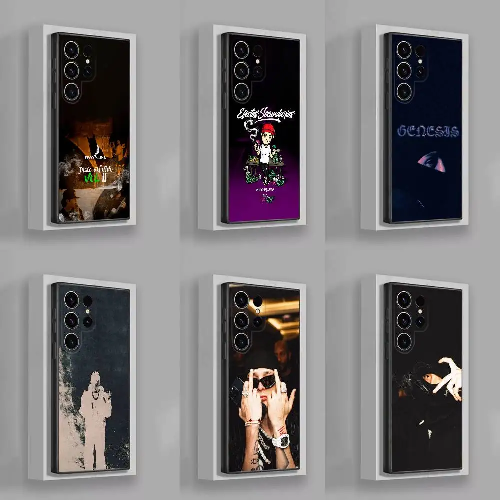 

P-Peso Pluma Exodo Genesis Phone Case For Samsung S22,S24,S20,S25,S23,S30,S21,Ultra,Plus,5G ,Fe,Lite Black Cover