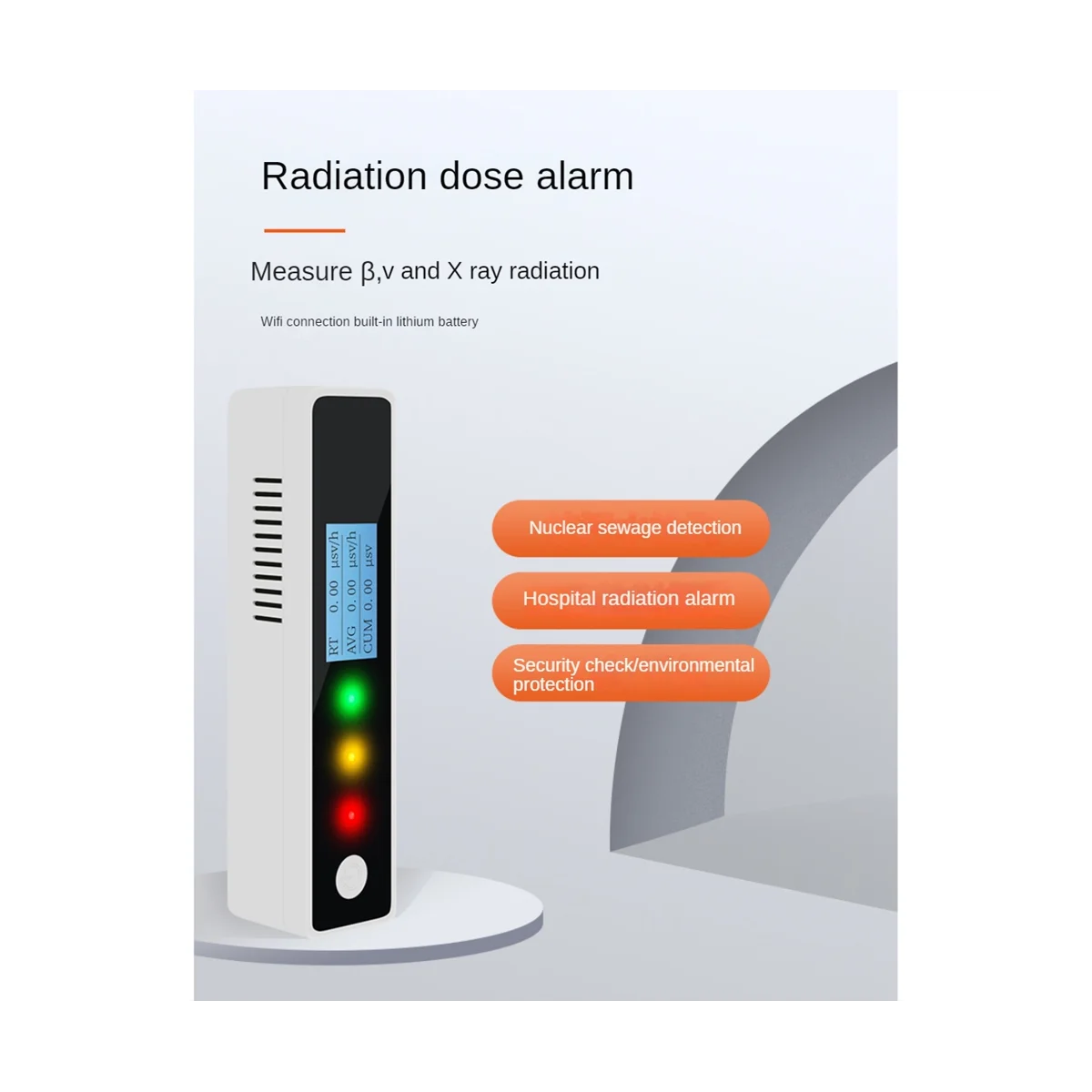 Nuclear Radiation Detector Counter Geiger Radiation Dosimeter Radia Electronic Alarms Radiation Meter Ray Beta with WiFi