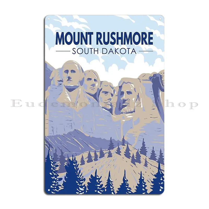 Mount Rushmore South Dakota Travel Art Vintage Metal Plaque Poster Living Room Garage Character Designing Tin Sign Poster