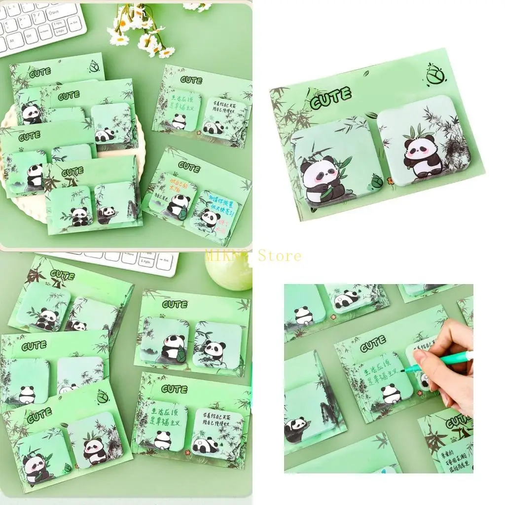 Cartoon Panda Sticky Notes 60Sheets Adheive Note Paper Small Notepads Pocket Memo Pad for Writing Journaling 50x50mm best sale