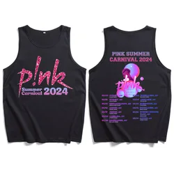 P!nk Pink Singer Summer Carnival 2024 Tour Tank Tops Vest T-Shirt Man Woman Streetwear Fans Gift Tops