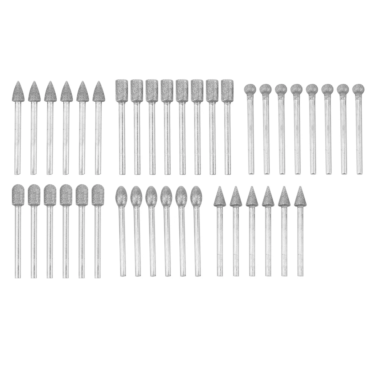 Mèches diamantées pour polissage de la pierre à graver, ensemble de fraises carrées, outil distant Dremel, tige de 1/8 po, 40 pièces