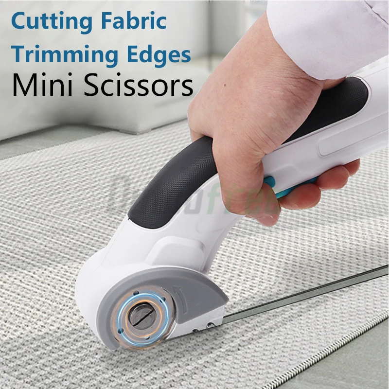 3.6V Cordless Electric Scissors Rotary Cutter Rechargeable Sewing Shear Carpet Trimmer Carpet PVC Leather Cutting Tools