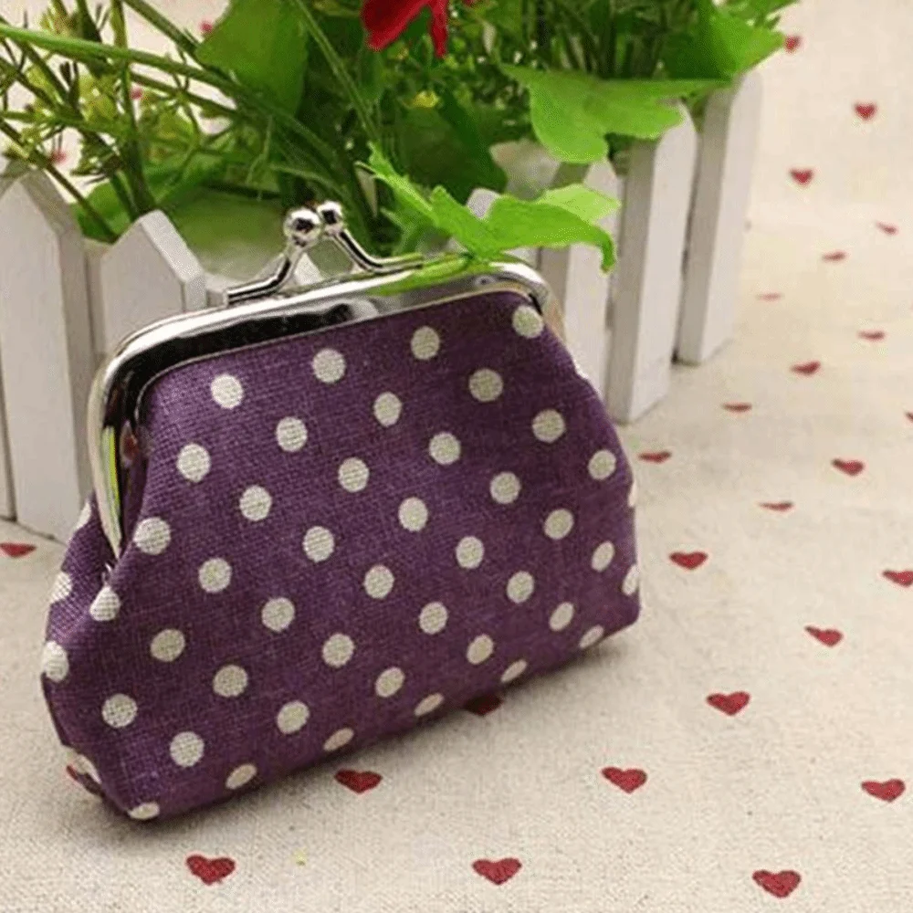 Simple Fashion Iron Buckle Dots Clutch Change Purse Zipper Linen Coin Purse Korean Money Bag Coin Bag Small Purse Wallets