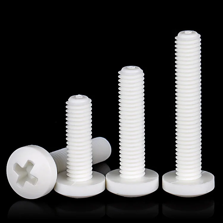 M2 M3 M4 M5 M6 M8 M10 PP Polypropylene Cross Groove Pan Head Bolt Plastic Insulation Acid And Alkali Resistant Round Head Screw