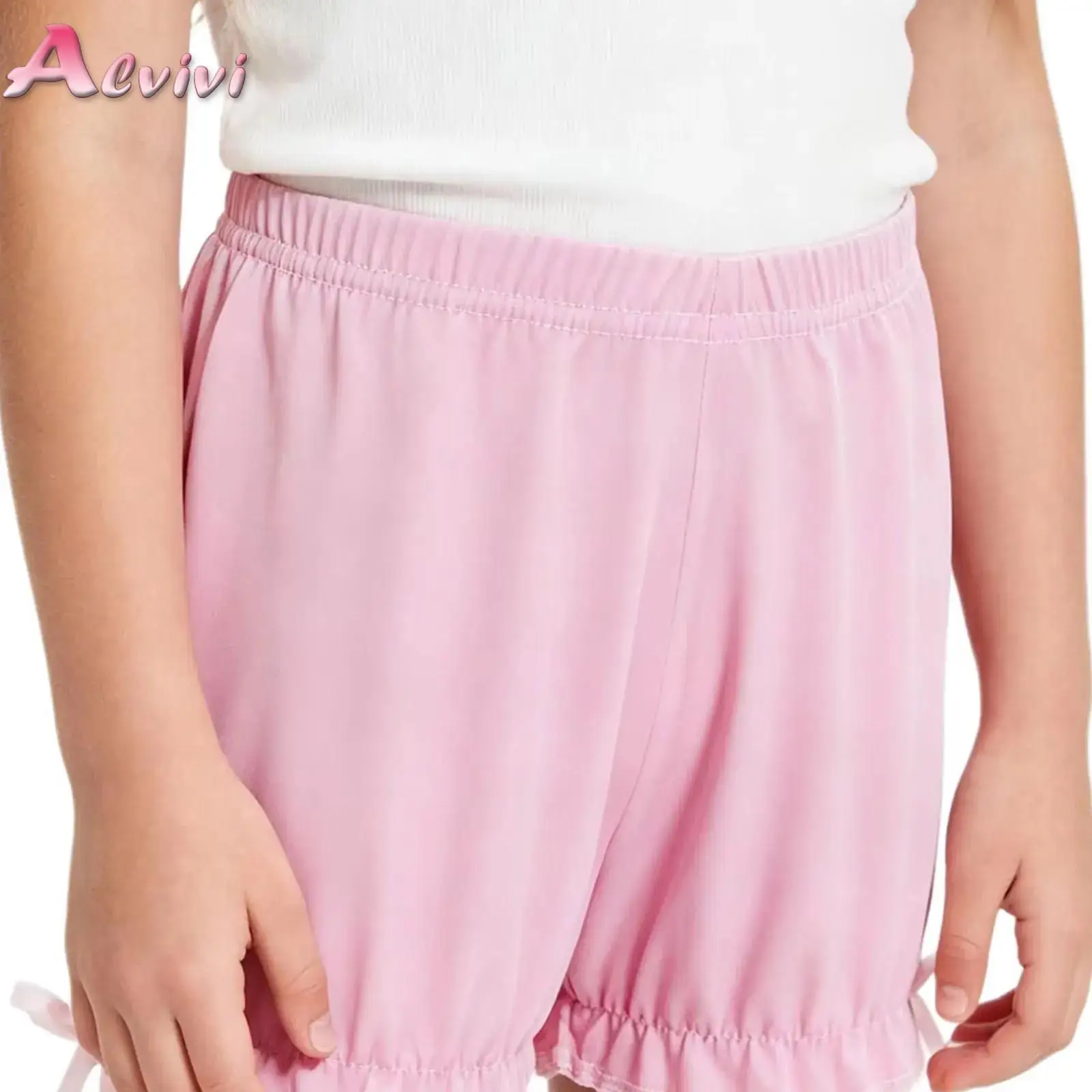 

Kids Girls Cute Bowknot Bloomers Lightweight Breathable Elastic Waistband Shorts for Home Sleeping Casual Daily Life