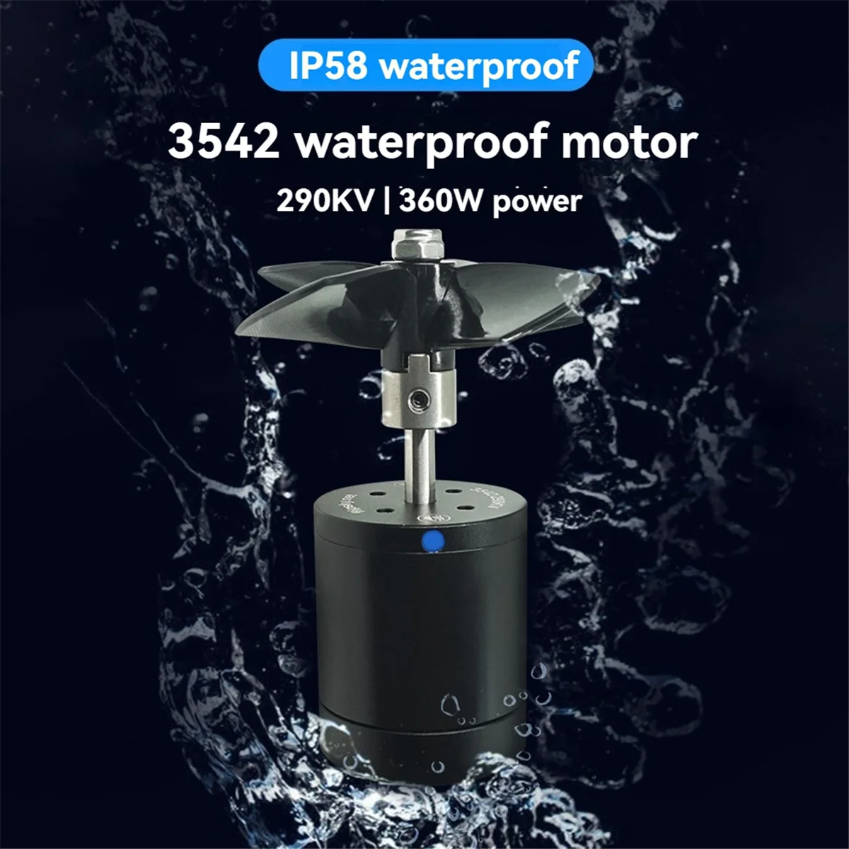 

ABAN 3542 Waterproof Motor with Fan 290KV 360W Power Motor IP58 3-12S for Surfing Boat Underwater Thruster Hydro Efoil