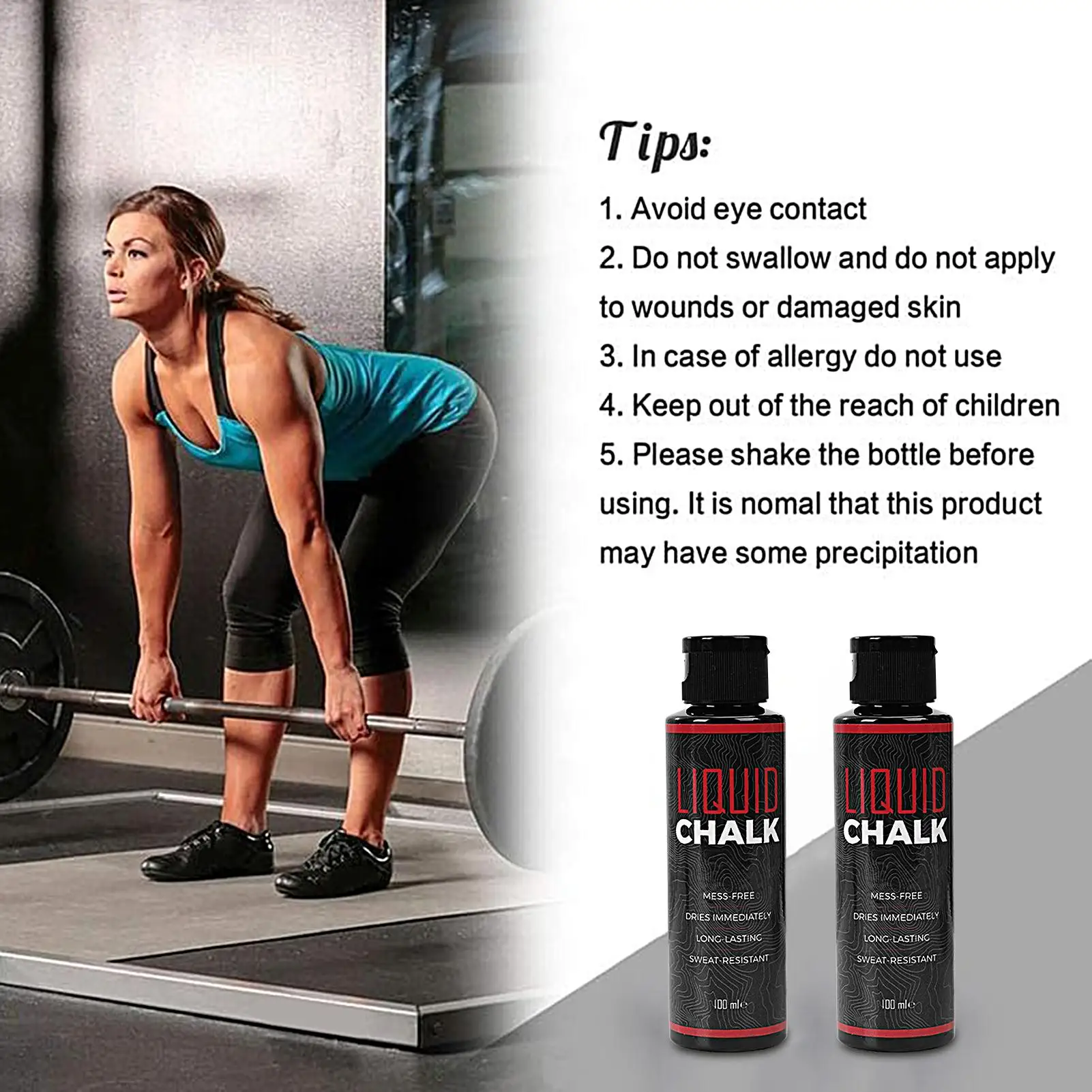 50/100ml Lifting Chalk for Weightlifting Sweat-Resistant Long-Lasting Grip Hand Chalk Liquid Weightlifting Chalk image 3