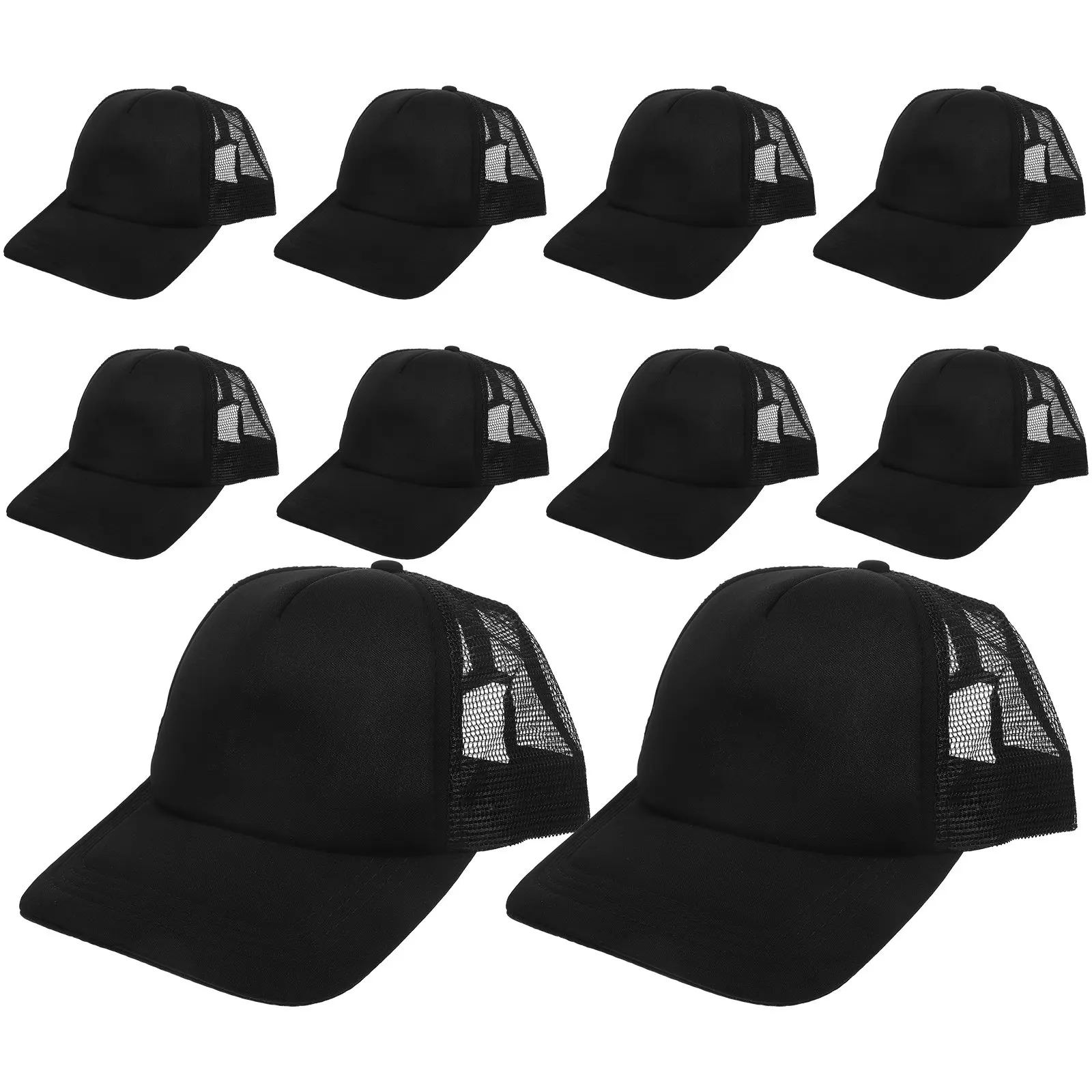 10Pcs Blank Mesh Baseball Caps DIY Sublimation Hat Lightweight Soft Easy Clean Breathable for Camping Hiking Fishing Tennis
