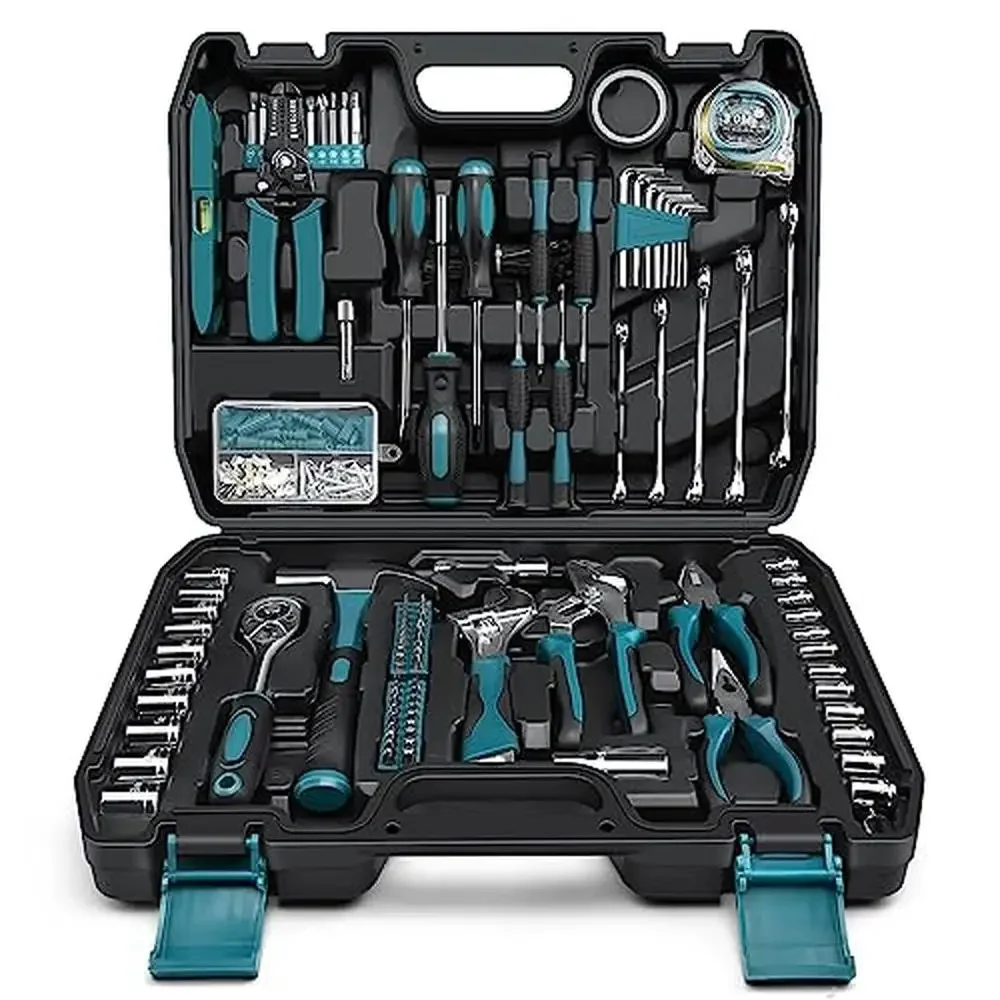 

281 Piece Home and Auto Tool Kit Set with Socket Wrench & Hammer Complete Repair Hand Tool Set Men Women Ideal Home Improvement