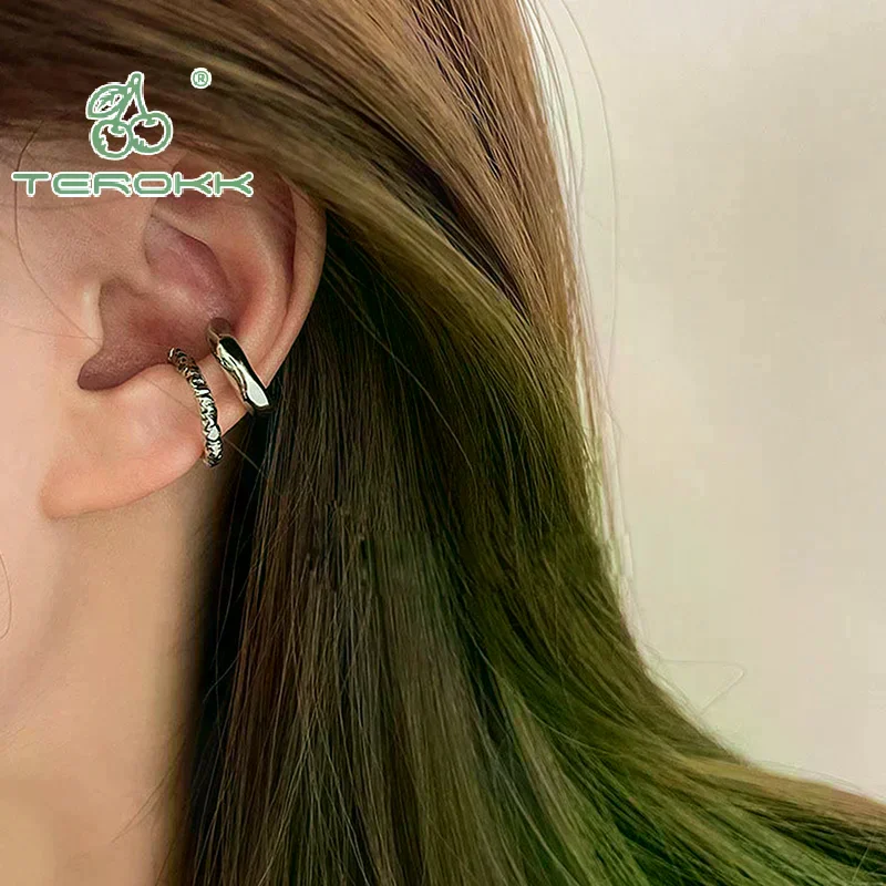 Punk Irregular Geometric Ear Cuff Earrings For Women Non-Piercing Metal Ear Clip Earring Fake Cartilage Fashion Jewelry Party