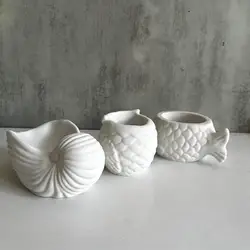Conch Shell Candle Cup Silicone Mold Succulent Flower Pot Gypsum Cement Mold DIY Jewelry Storage Box Resin Mold Home Decoration