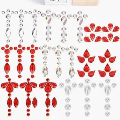 

7 Sheets Face Gems Stick on Women Forehead Jewels Festive Body Decals for Halloween Masquerade Role
