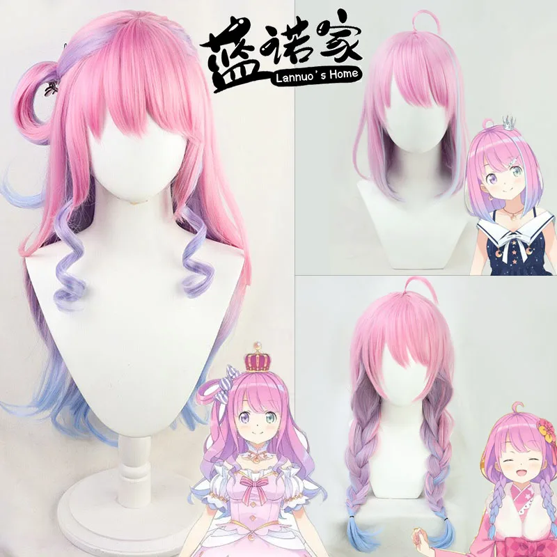 

Hololive Himemori Luna Косплей Парик Аниме Косплей Вечеринка Трехцвет Переходный Цвет Хэллоуин