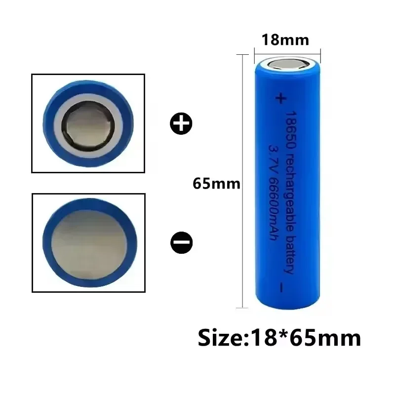 Free Shipping Hot Selling 3.7V 18650 Lithium Battery, Large Capacity 66600mah Flashlight, Rechargeable Battery, Toy/screwdriver