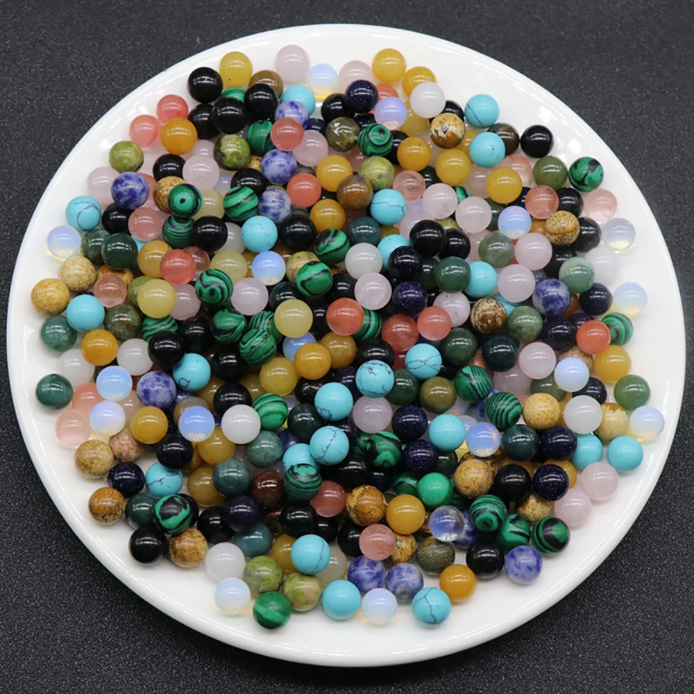 Mini Natural Crystal Ball Loose Beads Rose Quartz Opal Nonporous Polished Gem Mineral Specimen Collection DIY Crafts Wholesale