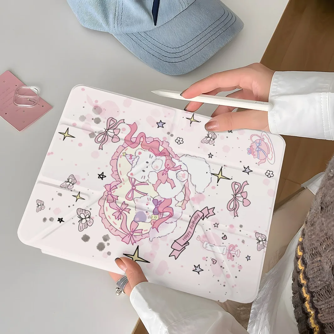 Butterfly Cat Pen Slot Tablet Case For Mini7 6 iPad Pro2024 2022 2021 2020 2019 2018 2017 11 10 9 8 7 6 5 Air7 6 5 4 3 2 1 Cover