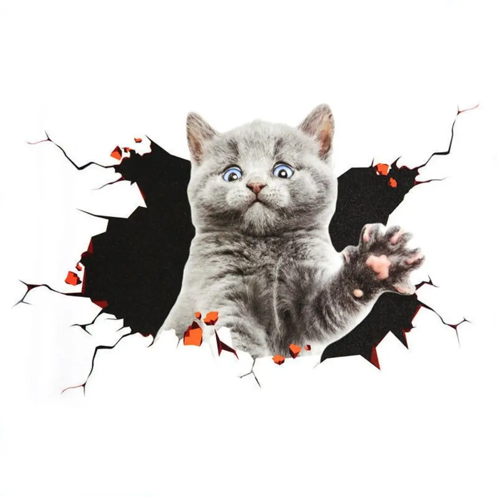 3D Cat Simulation Cats Car Sticker Universal Waterproof Car 3D Cat Stickers Creative Funny PVC Car Sticker Car-Styling