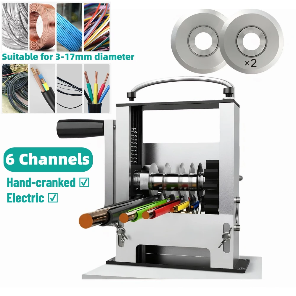 2-in-1 Wire Stripper Machine 6 Channels Manual & Drill Powered for 0.12