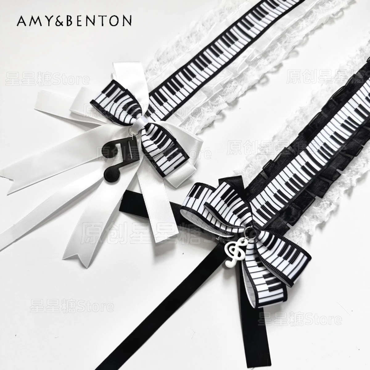 

Original Subculture Black and White Splicing Color Headband Lace Bow Goth Versatile Head Band Women Japanese Harajuku Hair Bands