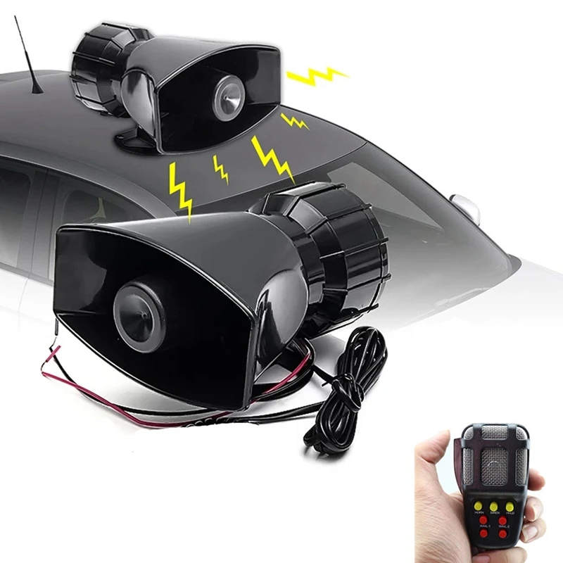 Car Warning Alarm Truck 7-Sound Loud Alarm Loudspeaker 12V Siren Air Horn Megaphone Police Firemen Car Horn 110DB