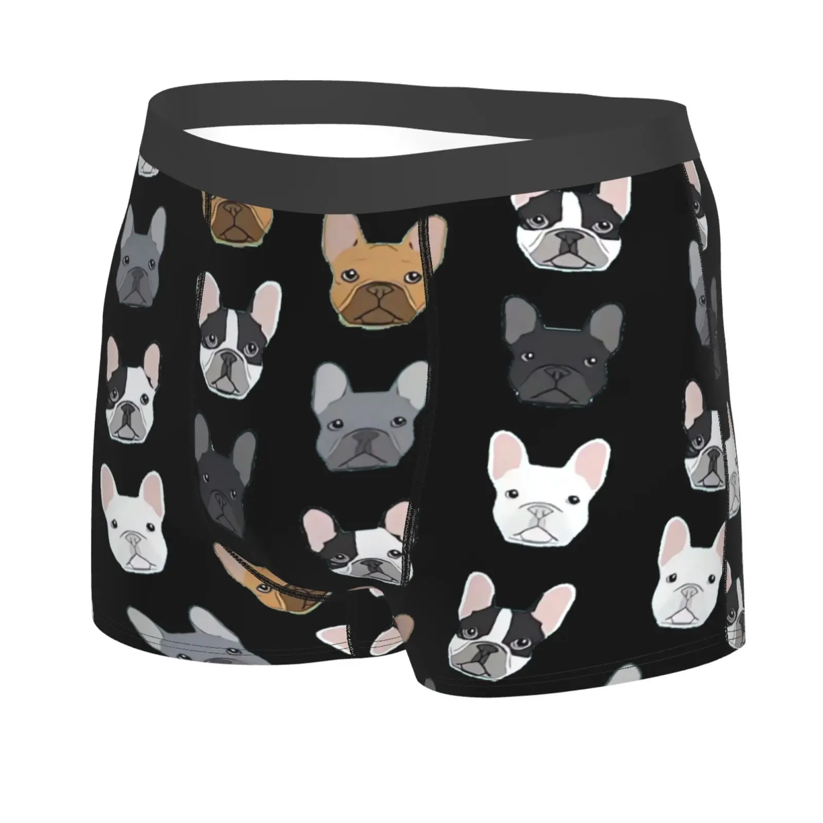 Cute Bulldog Pattern Men Printed Boxer Briefs Underwear Highly Breathable Boxer Shorts Panties Breathable Underpants for Homme