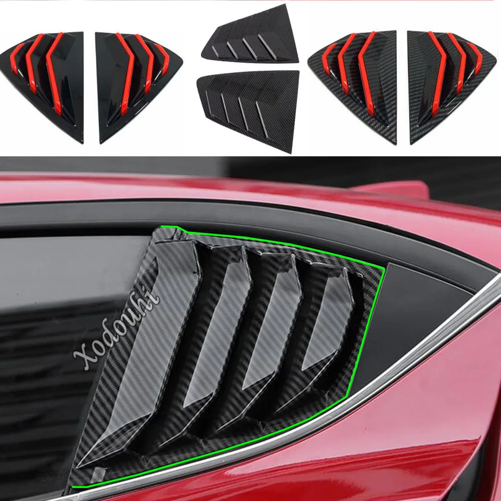 For Mazda 3 Mazda3 Axela M3 2019 2020 2021 2022 Car Cover Trim ABS Black Rear Back Door Window Shades Blinds Stick Lamp Frame