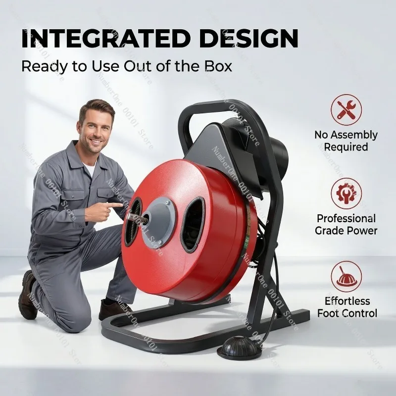 Automatic Pipe Dredging Machine Full Automatic Drain Cleaner Sewer Unclogging Equipment Electric Pipeline Cleaning Tool for
