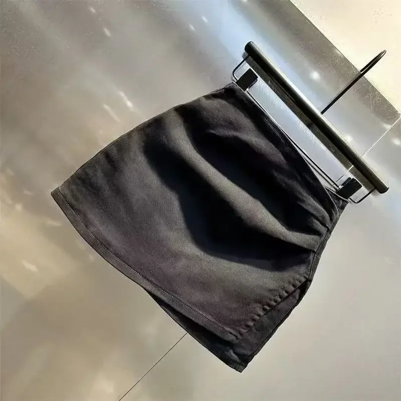 Irregular Sexy Pleated Denim Short Skirt Female 2025 Summer New Elegant High Waist A-line Skirt Women Clothes Irregular Skirts