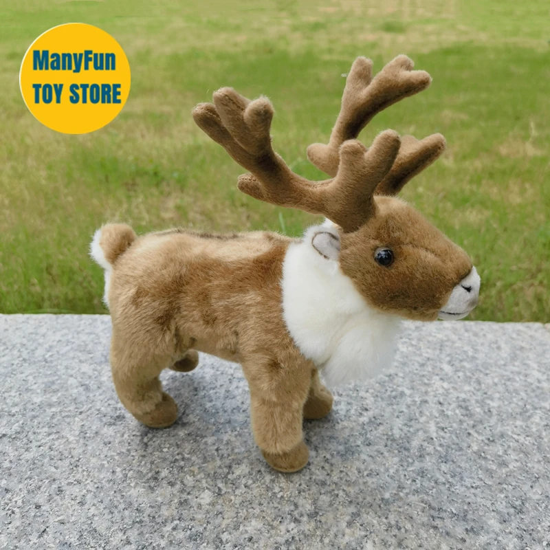 Realistic Reindeer High Fidelity Anime Cute Plushie Caribou Plush Toys Lifelike Animals Simulation Stuffed Doll Kawai Toy Gifts