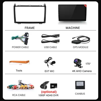 Autorádio s Androidem 16, 4G+WIFI, Carplay, pro Mercedes/Benz/W169, W245, W639, W906, Sprinter B160, B170, B200, TPMS, DAB+, OBD2, DVD 8 nejlepší prodej Multimédia Mercedes W169 - №1