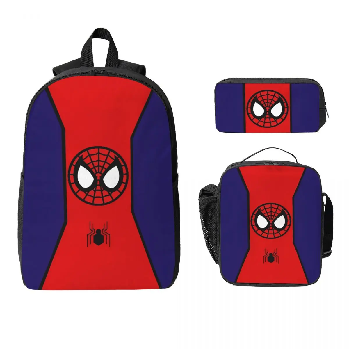 

3Pcs Spider Man Spider-Man Backpack Set for Children Pen Bags Bookbag Sets with Lunch Box For School Students Knapsack