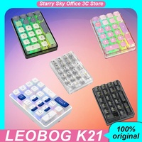 Leobog K21 Digital Mechanical Keyboard Bluetooth Wireless 3mode Transparent Keycaps Hot Swap Portable Mini Keypad Accessories